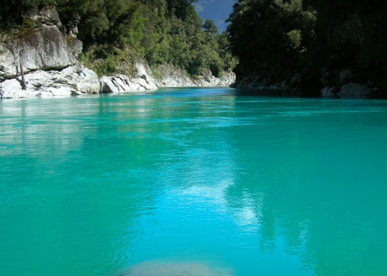 — the glaciers gave her this gift — ice cold and impossibly turquoise